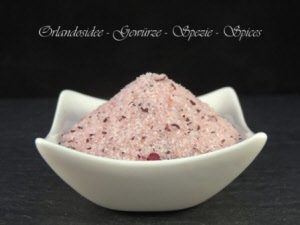 Sale Rosa dell'Himalaya macinato con fiori di Ibisco,