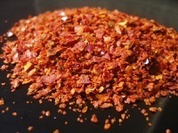 Chili Schoten geschrotet